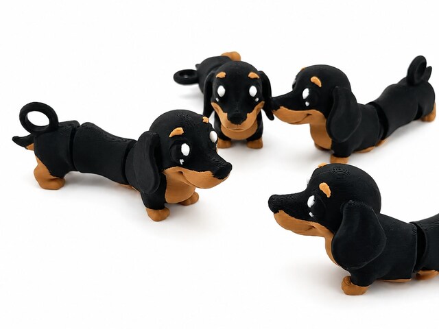 Yapı3D Sevimli Esnek Eklemli Sosis Köpek Figürü Dekoratif