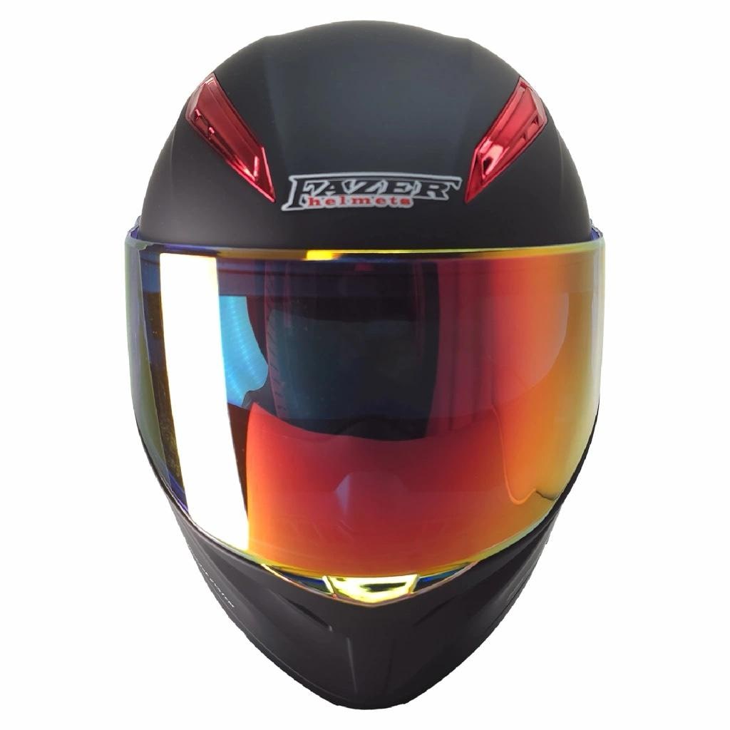 FAZER FR-965 ÇENE AÇILIR KASK - Mat Siyah/Fire - 2