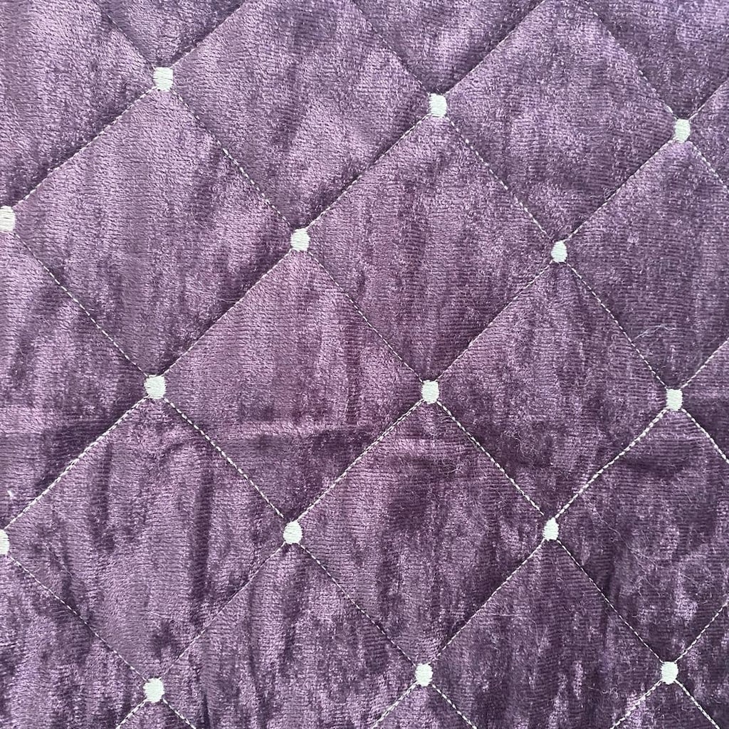 2li Mor Kapitone Kadife Yastık Kılıfı 76x56 cm - 5