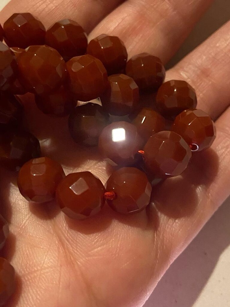 Vintage AKİK Doğal Taş Kolye - 11