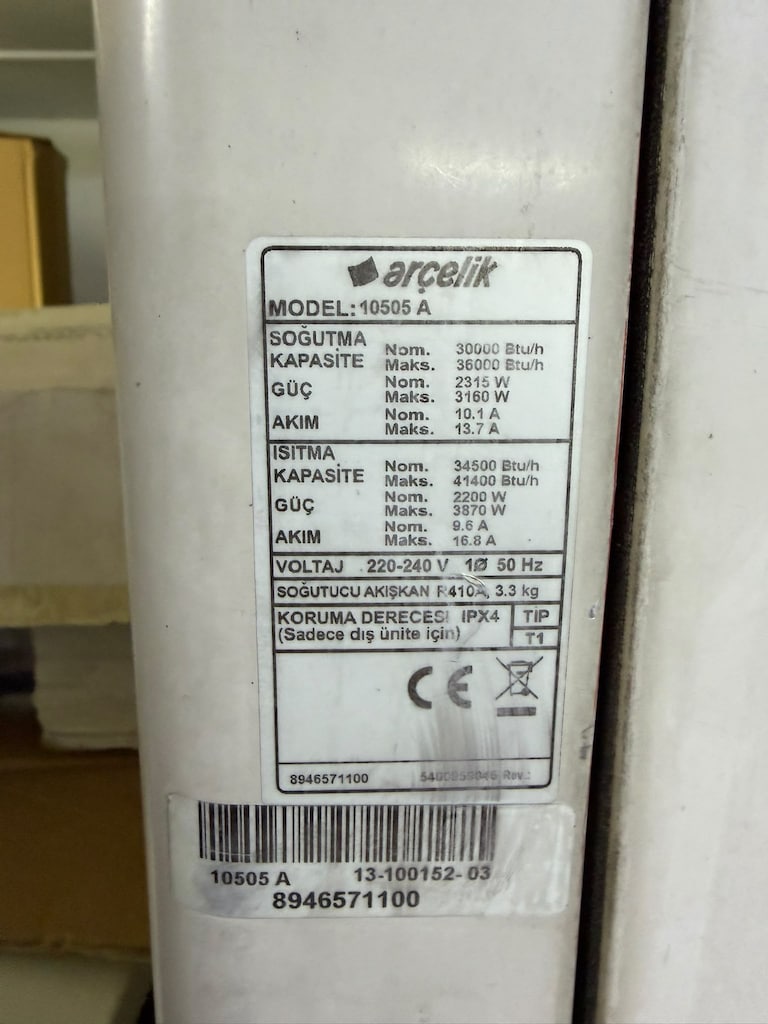 KLAS OFİS PENDİK ARÇELİK 10505 A 30000 BTU KLİMA İKİNCİ EL - 5