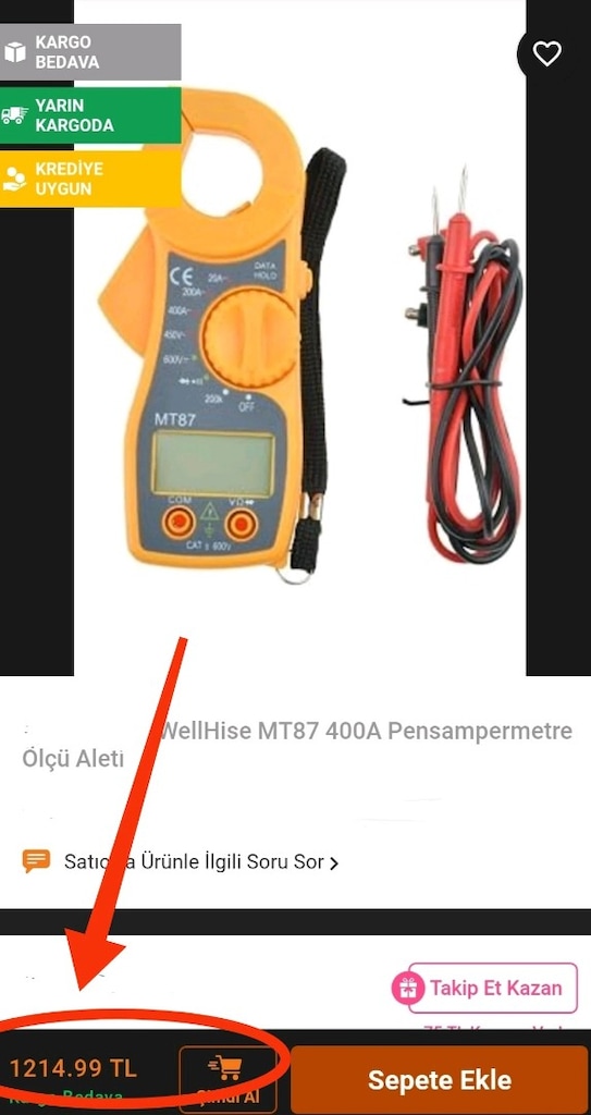 DİJİTAL MULTİMETRE + YENİ NESİL KABLOSUZ AKIM ÖLÇER. YARI FİYATINA - 3