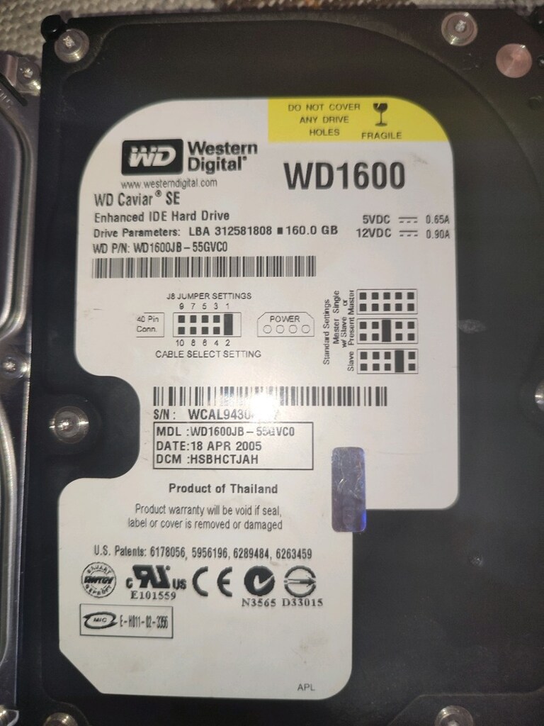 2 Adet Sabit Disk (250GB SATA + 160GB IDE) - Test Edilmedi / Hurda Fiy - 2