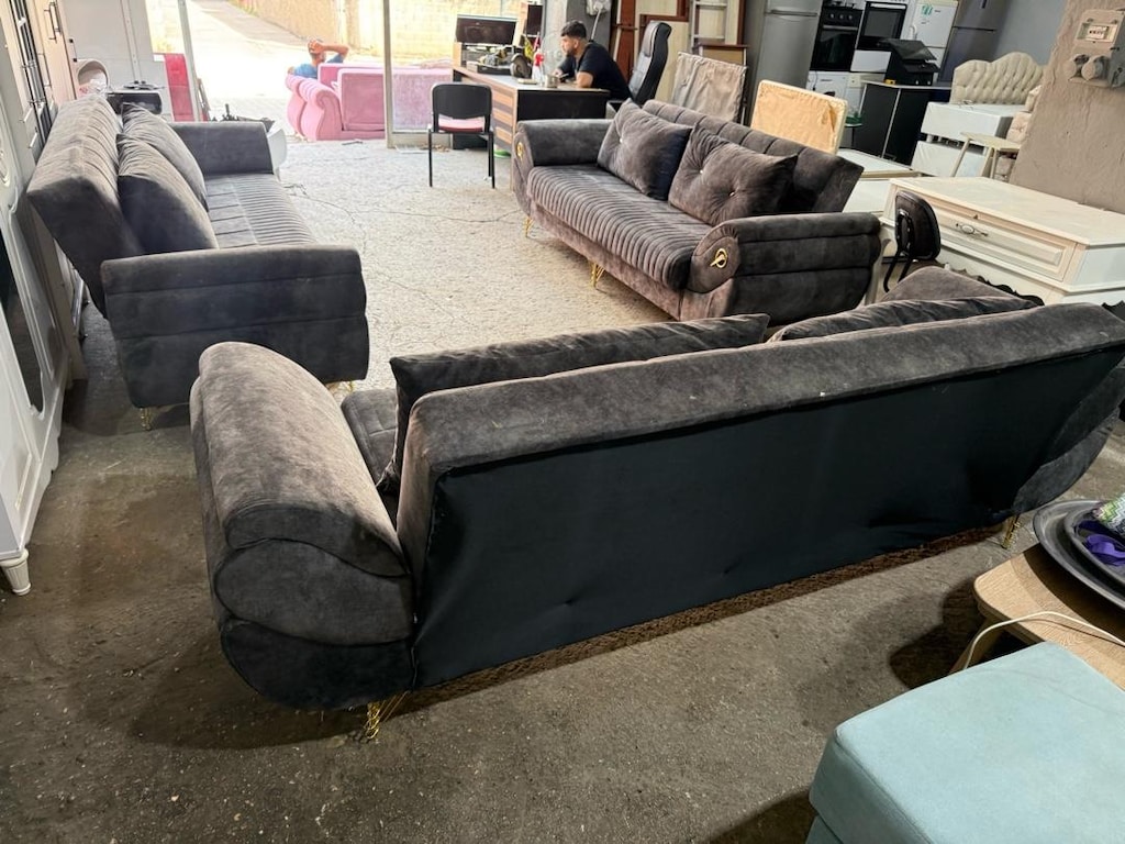 koltuk takımı 3adet 3lü eve teslim altı sandıklı - 8