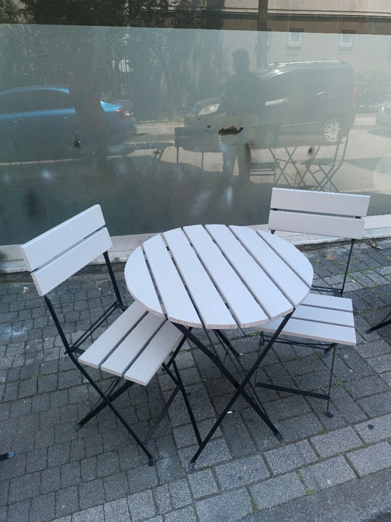 Metal ayaklı katlanır Yuvarlak takım - 4