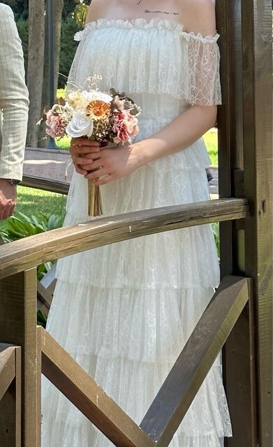 Nikah elbisesi sadece 2 saat giyildi bohem tarz çekim elbisesi olur