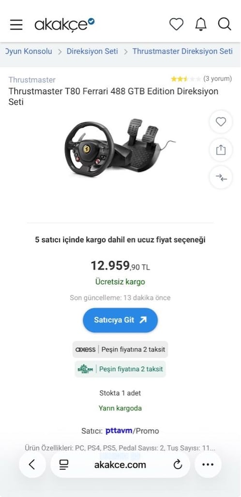 thrustmaster t80 ferrari 488 gtb edition - 3