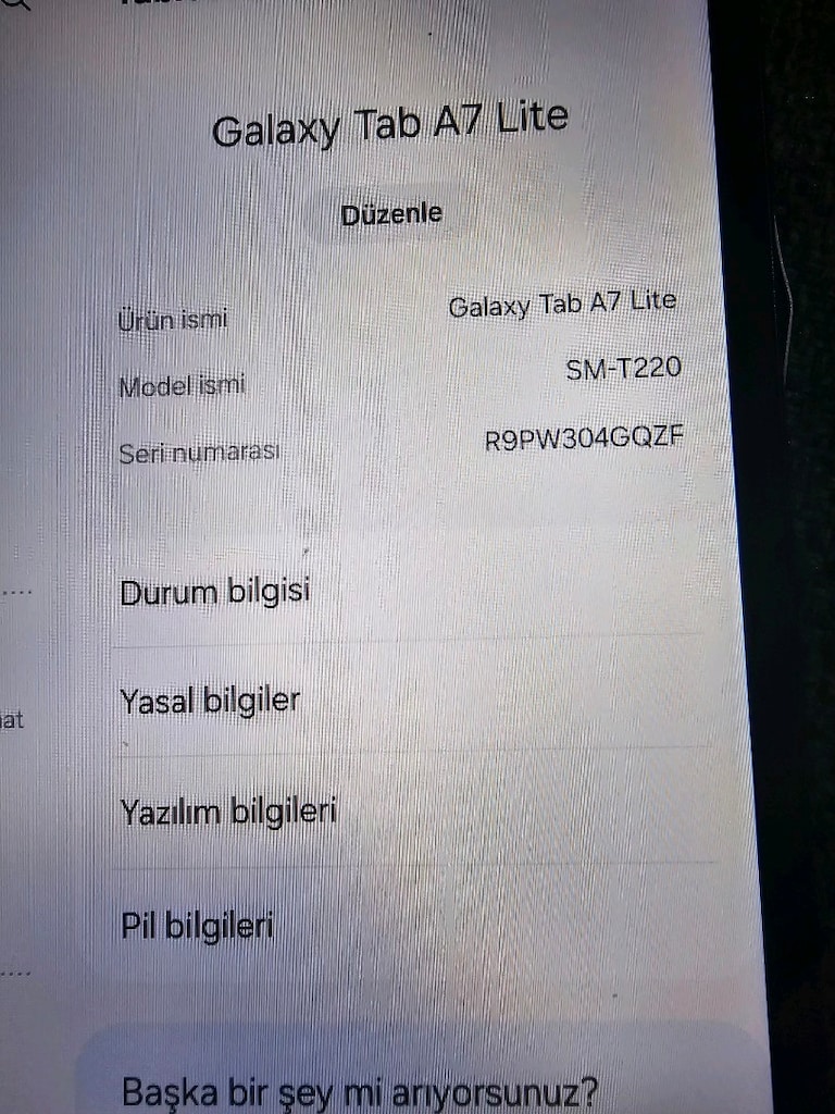 Galaxy Tab A7 Lite Gri renk, hiçbir sorunu yok. - 2