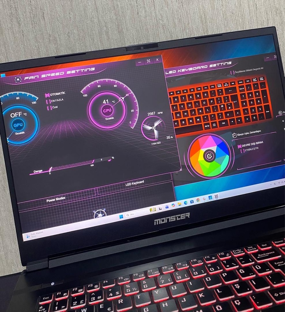 MONSTER 17.3” 144Hz GAMİNG-i5 11400H-16GB DDR4-256m2-LAPTOP - 4