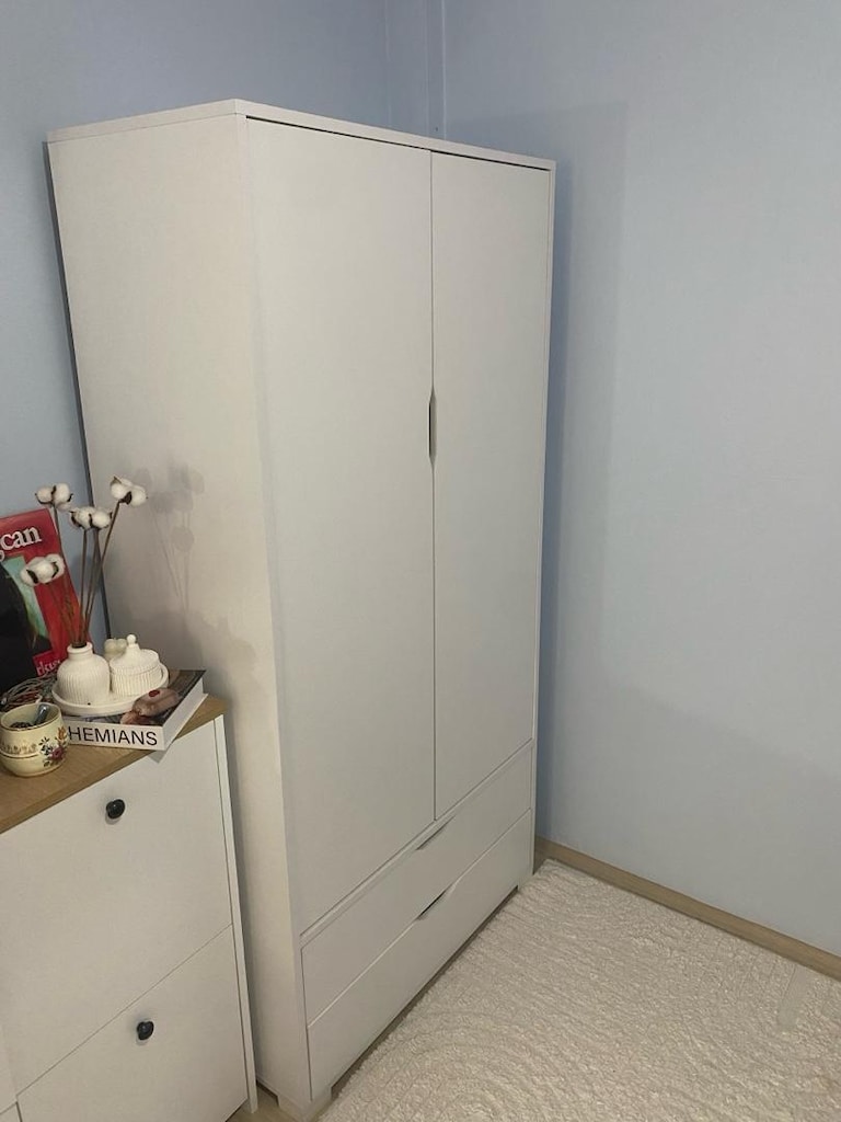 Beyaz Cube Ayakkabılık ve 2 kapılı 2 çekmeceli Elbise dolabı - 7