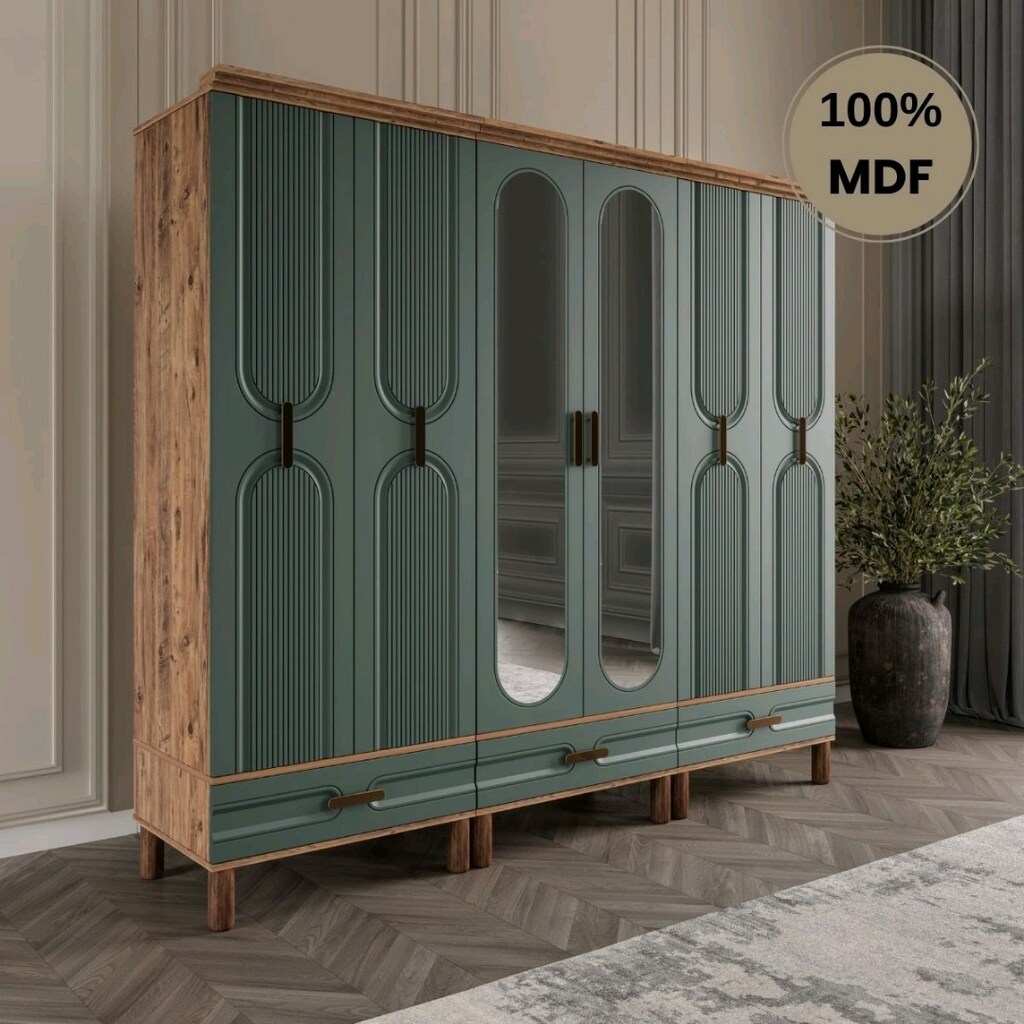 6 Kapaklı Bohem Gardırop, 6 Kapılı MDF Dolap - 7
