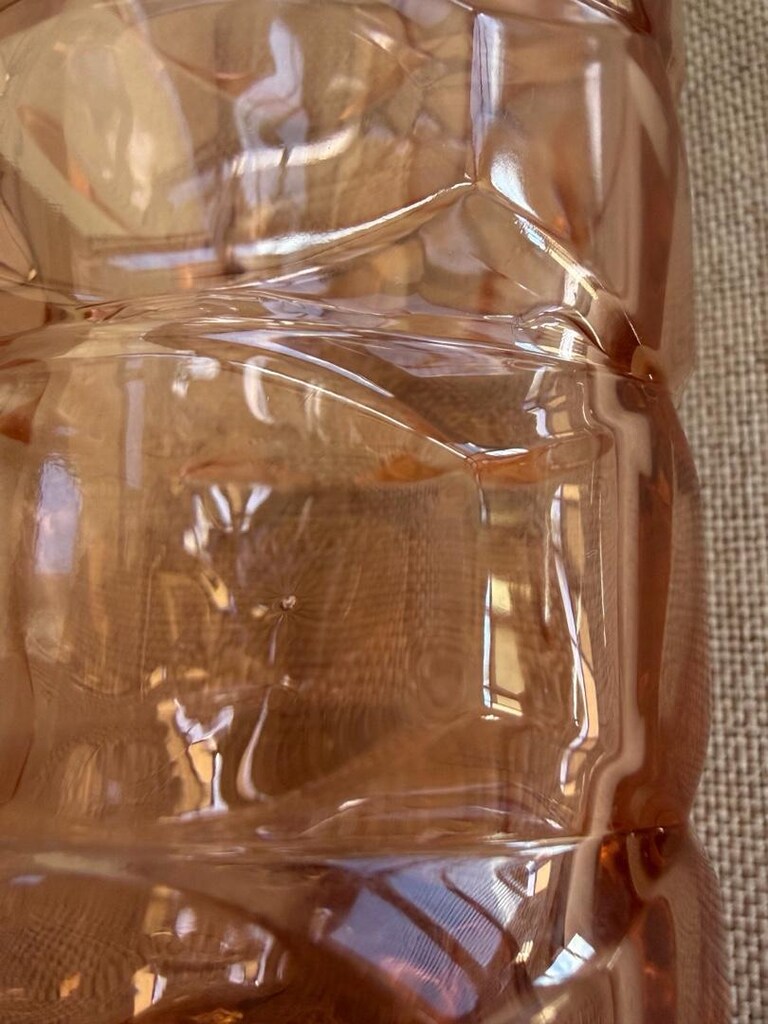 Vintage Luminarc Üçgen Pembe Vazo 17cm - 6