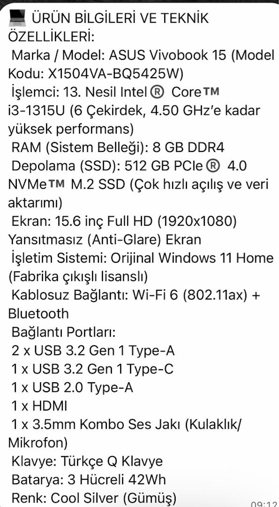 ASUS VİVOBOOK LEPTOP GARANTİLİ - 4