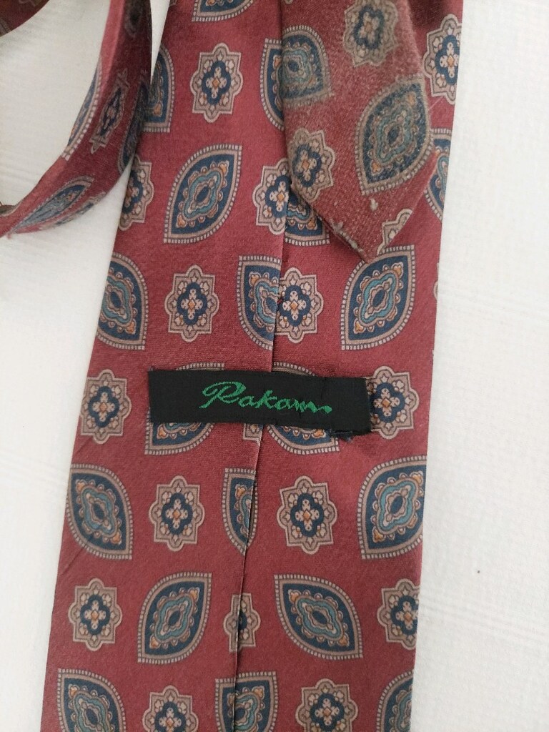 Koyu Bordo Klasik Desenli Kravat - 4