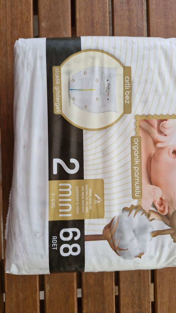 Pure Baby Organik Pamuklu 2 Numara Bebek Bezi - 3