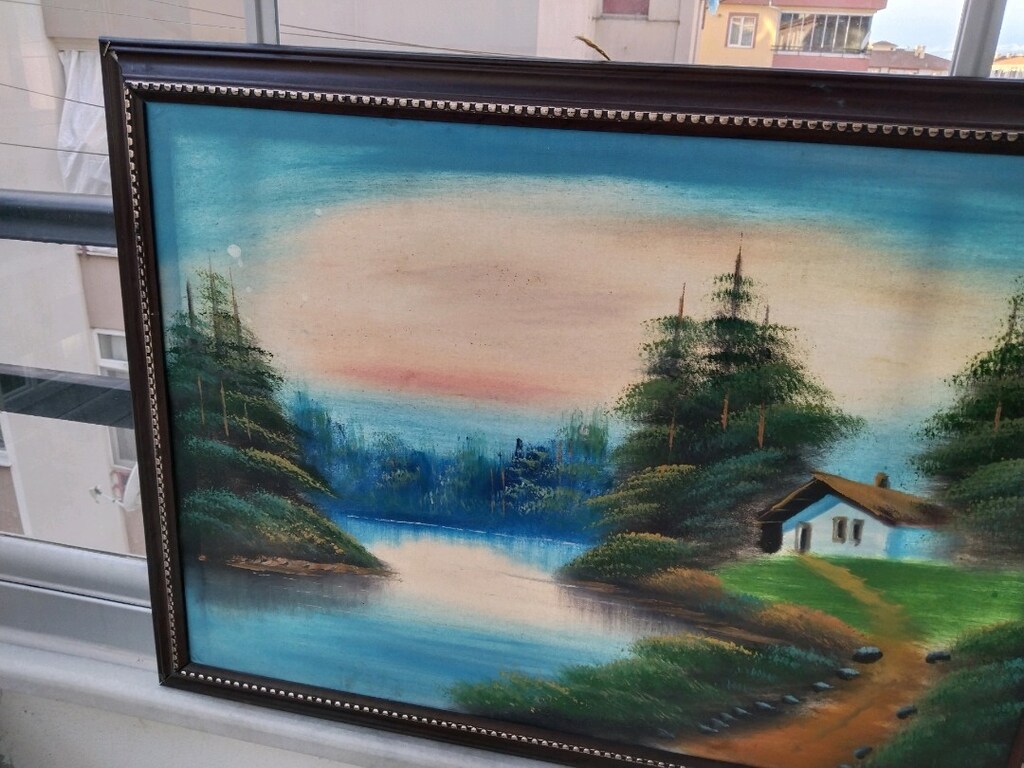 58x78 cm Kanvas Yağlı Boya Manzara Tablosu - 5