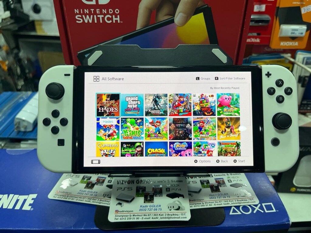 Nintendo switch oled sıfır çipli oyun yüklü ekran koruyuculu 128 gb sd - 4