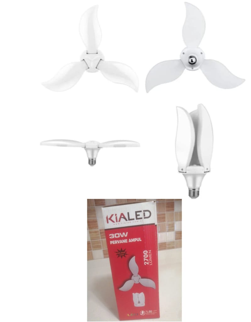 3 ADET KİALED 30W MANGO PERVANE LED AMPUL BEYAZ IŞIK 2700 LÜMEN - 2