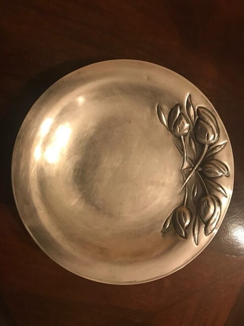 ANTİKA / VINTAGE İKİLİ GÜMÜŞ TABAK & KASE SETİ (696 GR ; 900 AYAR)