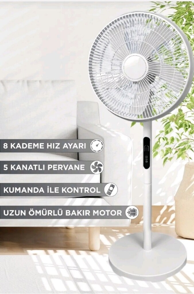 Sıfır Uzaktan Kumandalı Dokunmatik Digital Ayaklı Vantilatör - 4