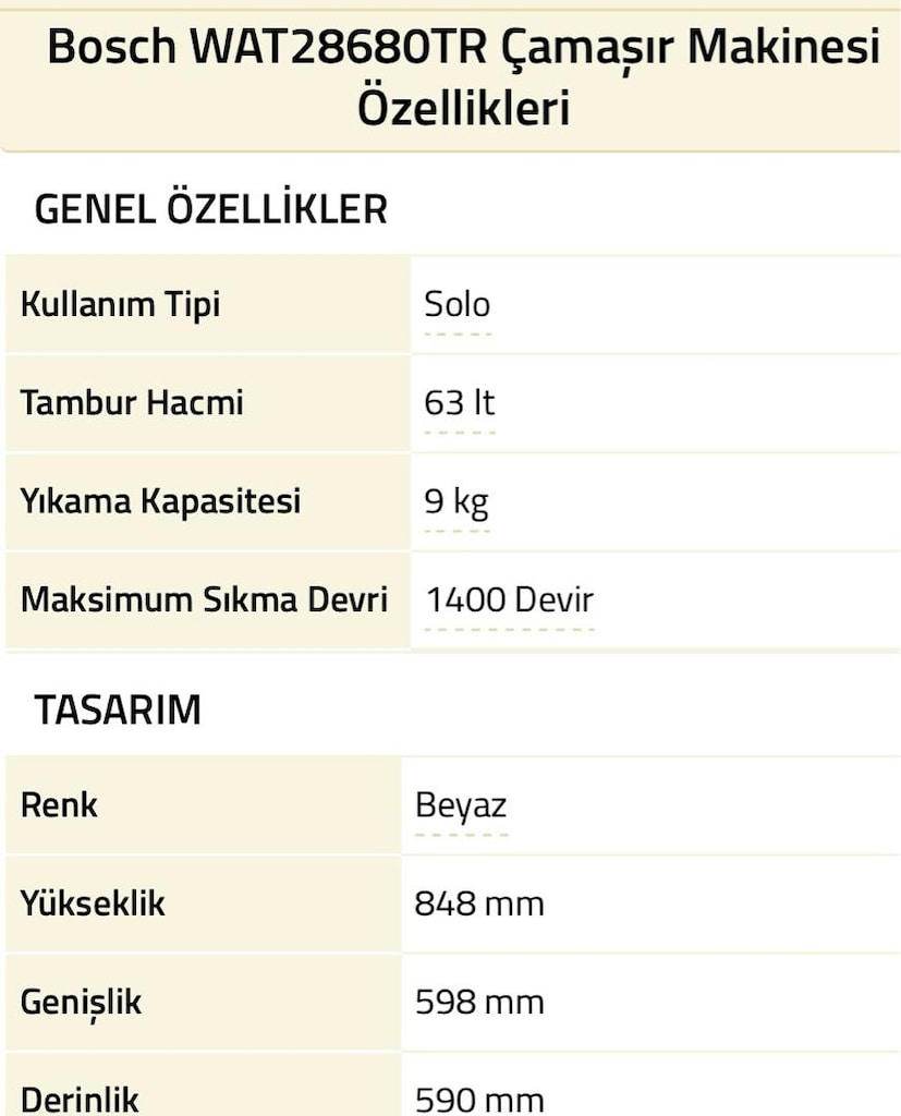 Çalışır vaziyette sorunsuz çamaşır makinesi BOSCH - 3