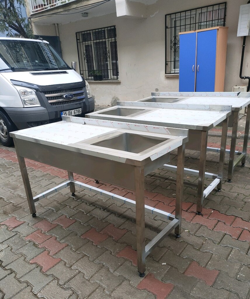 krom evye bulaşık yıkama lavabosu krom eviye tezgah hazır mutfak - 15