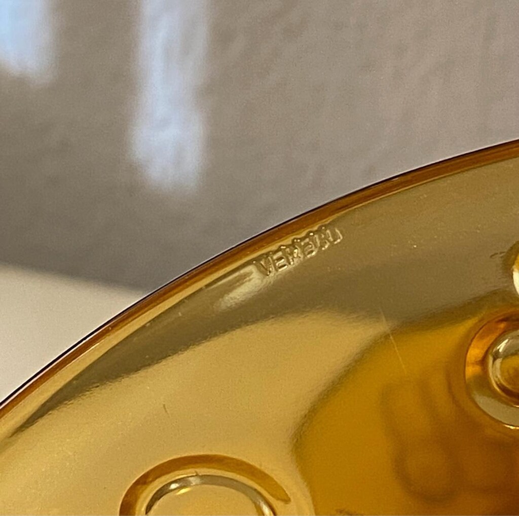 FRANSIZ Vereco Antika Amber Cam Kabartma Papatyalı Tabak Seti - 13