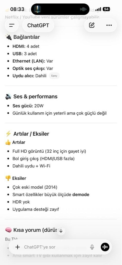 Samsung Televizyon (32” inc) - 6