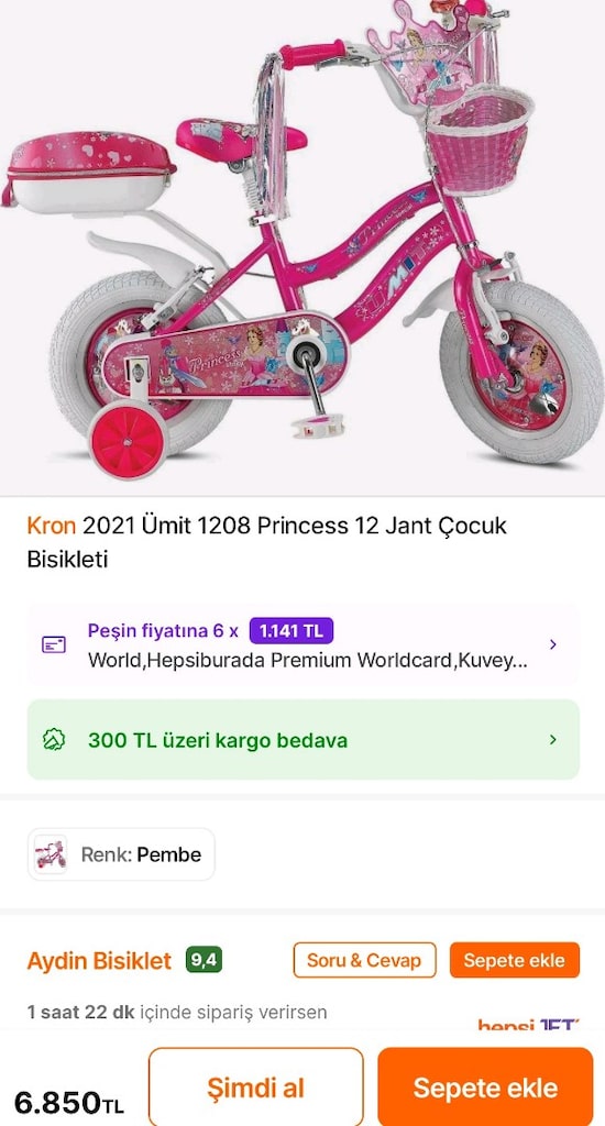 12 jant bisiklet ümit marka -sıfır ayarında yeni kız bisikleti - 8