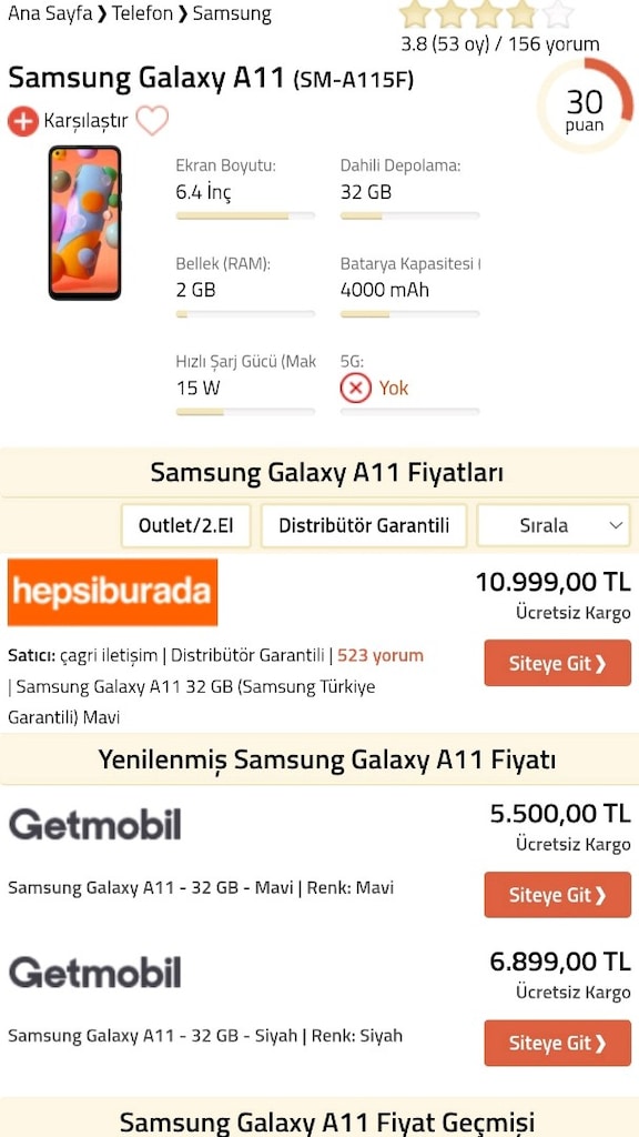 Samsung Galaxy A11 Cep Telefonu - 9