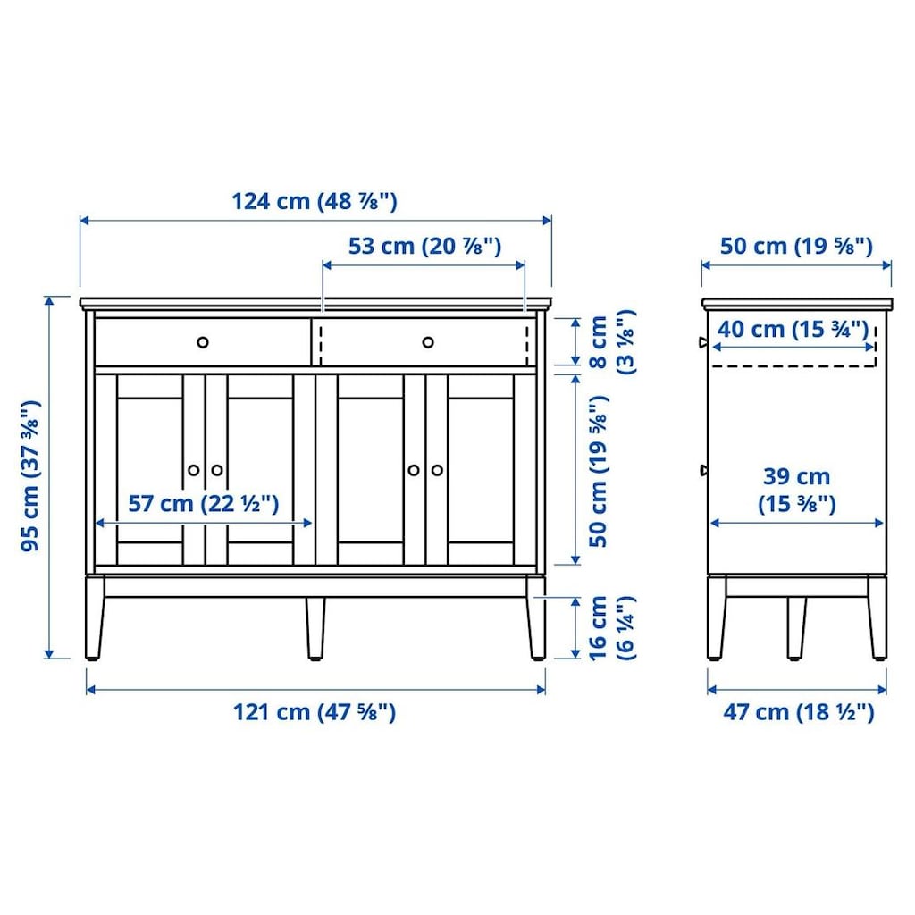 IKEA IDANÄS Koyu Kahve Konsol / Komodin (Alanya Oba) - 4