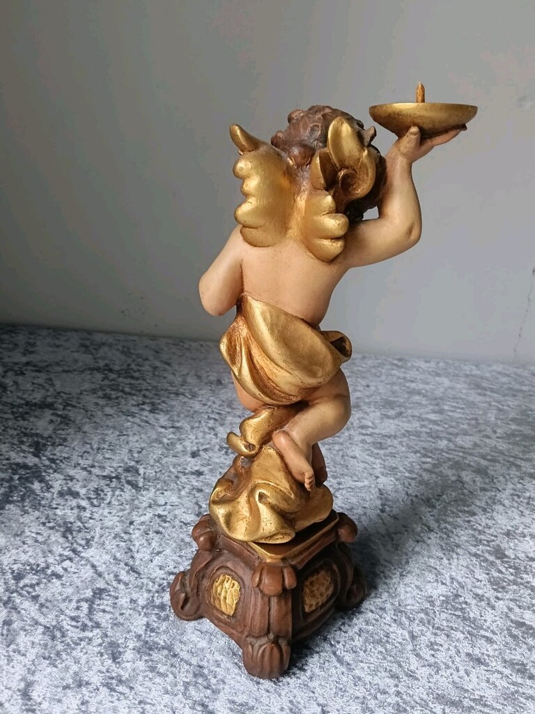 Vintage barok tarzı melek mumluk - 3