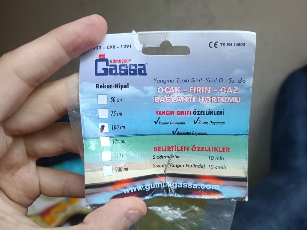 Gümüşsoy Gassa 100 cm Ocak Fırın Doğalgaz Bağlantı Hortumu - 5