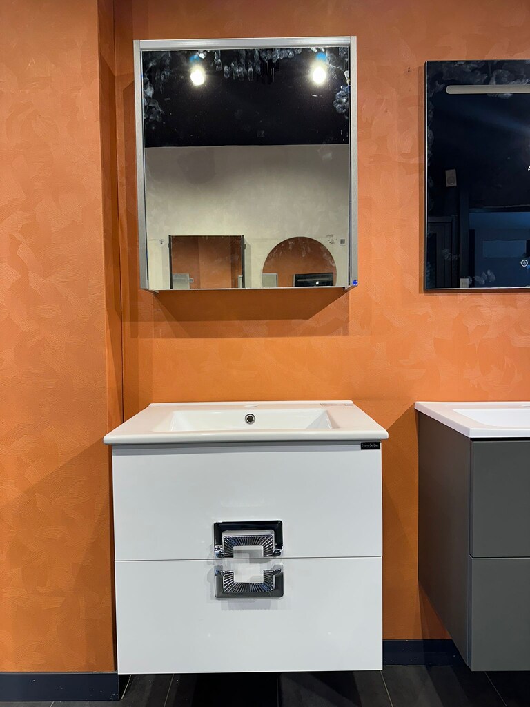 Krom Kulplu Mdf Panel 65*45 cm Banyo Takım Set (SIFIR)