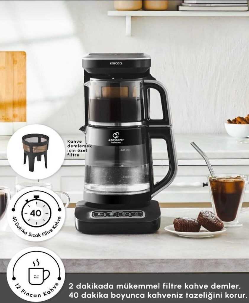 karaca Çaysever Robotea Pro Connect 4 in 1 konuşan cam çay makinesi - 4