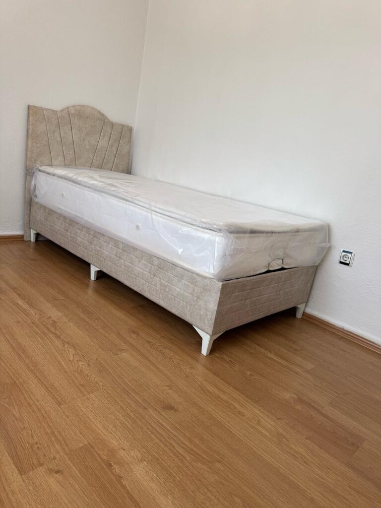 Tek kişilik yatak baza başlık set halinde - 4