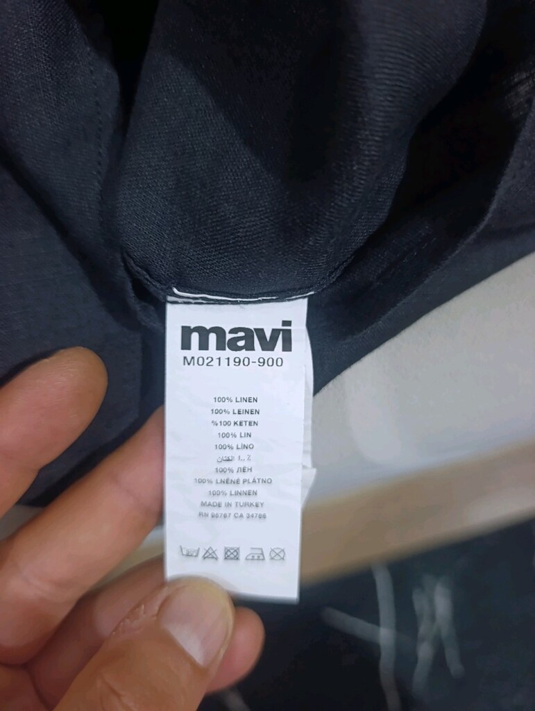 Mavi Keten Siyah Gömlek - 6