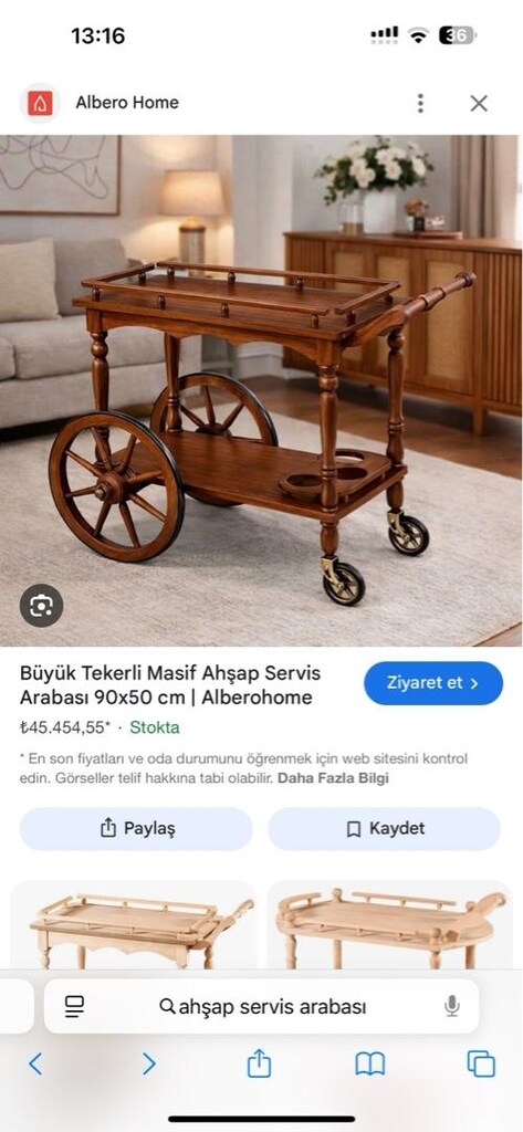 Ahşap servis arabası - 3