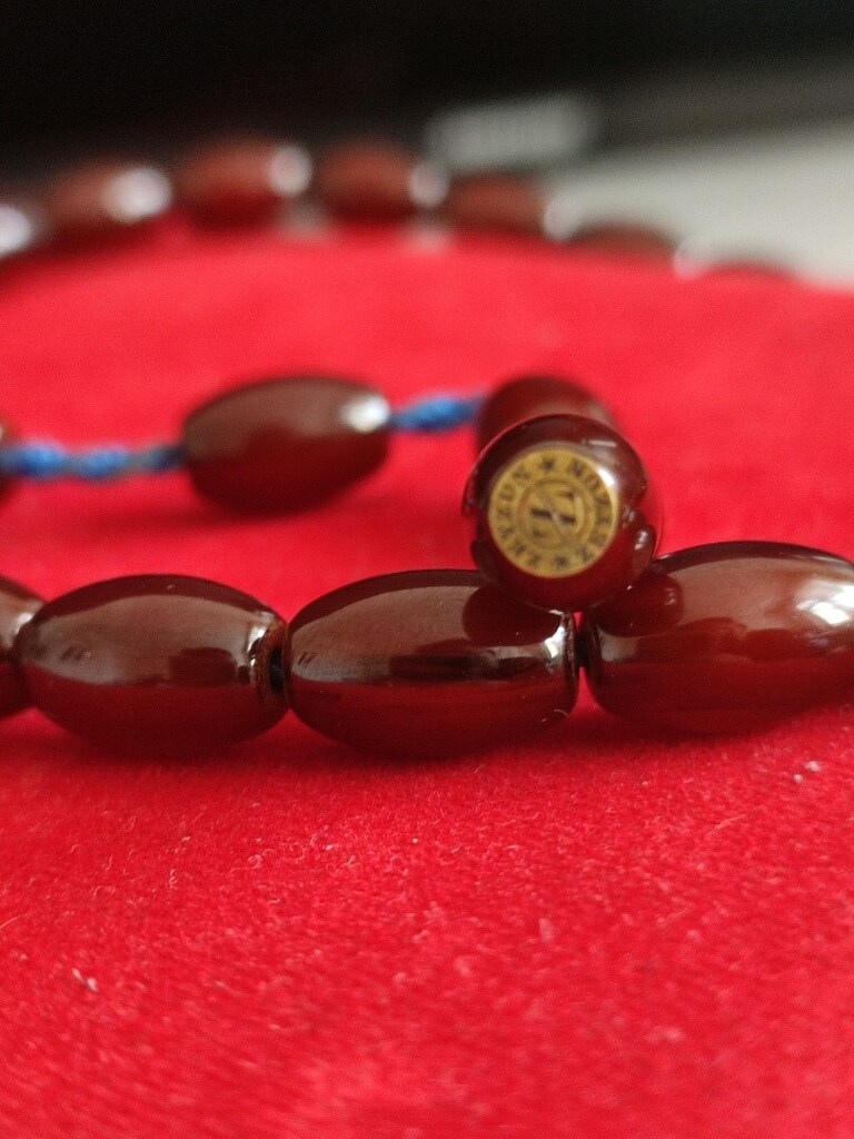 imzalı sıkma kehribar tesbih - 2