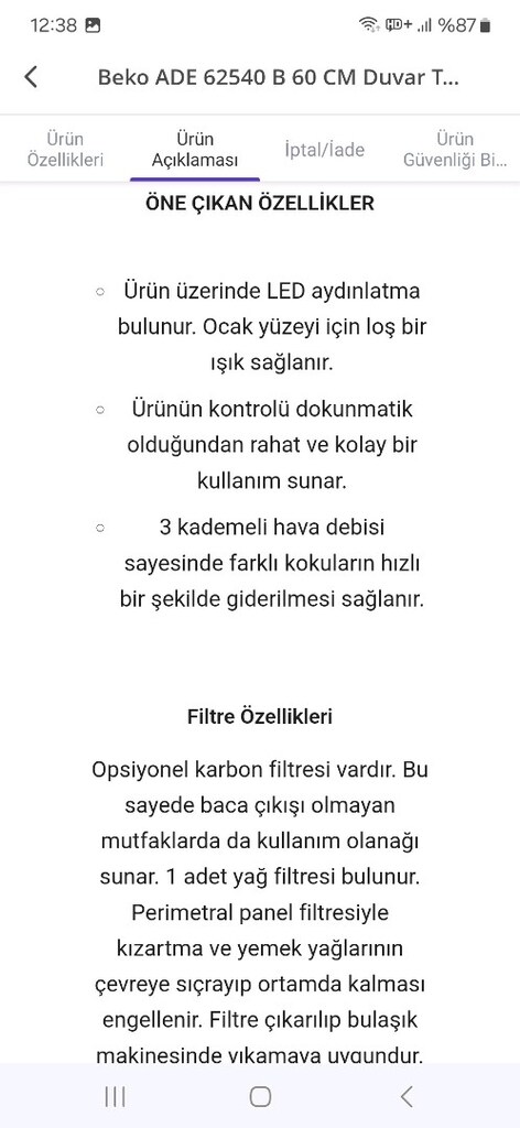 Sıfır Kutusunda Beko Davlumbaz - 6