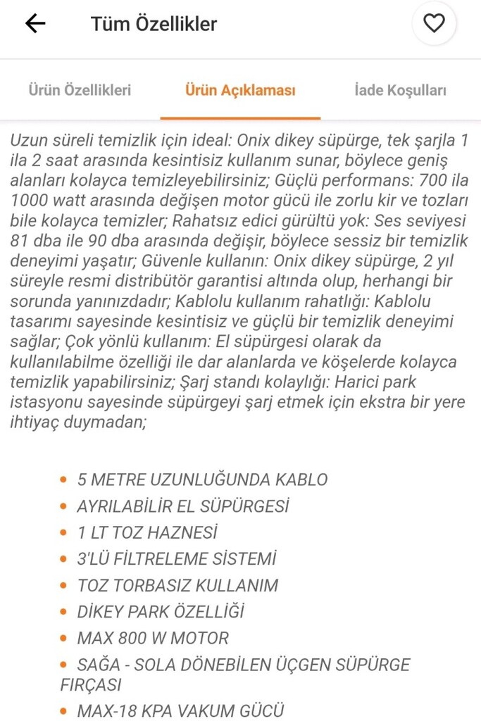 ONIX Dikey Elektrikli Süpürge - 5