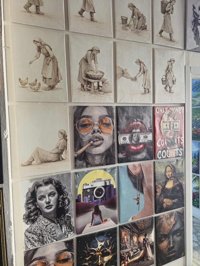 3D 3BOYUTLU KABARTMALI YAĞLI BOYA DOKULU NAKIŞ GÖRÜNÜMLÜ TABLOLAR - 15