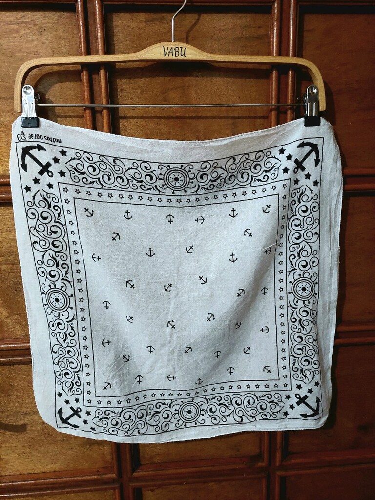 Beyaz Çapa Desenli unisex Bandana&Fular - 6
