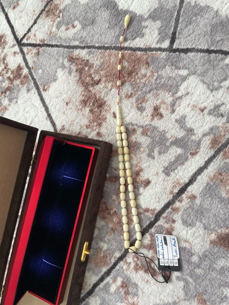 Osmanlı eski katalin masa üstü objeden fil dişi renk - 2
