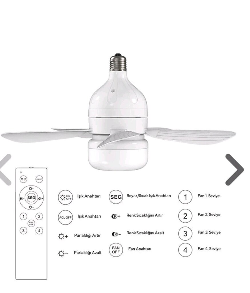 KUMTEL Led Işıklı Tavan Vantilatörü - 4
