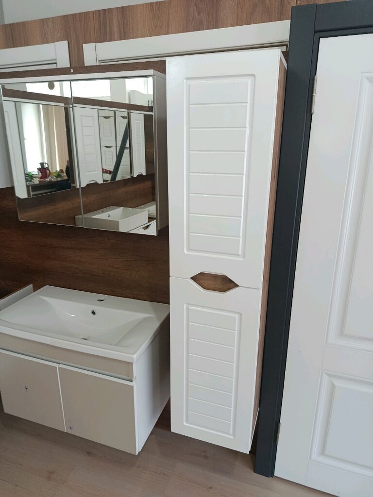 ALT UST KAŞMIR MDF BANYO DOLABI &BALON KAPAK BOY DOLABI - 12