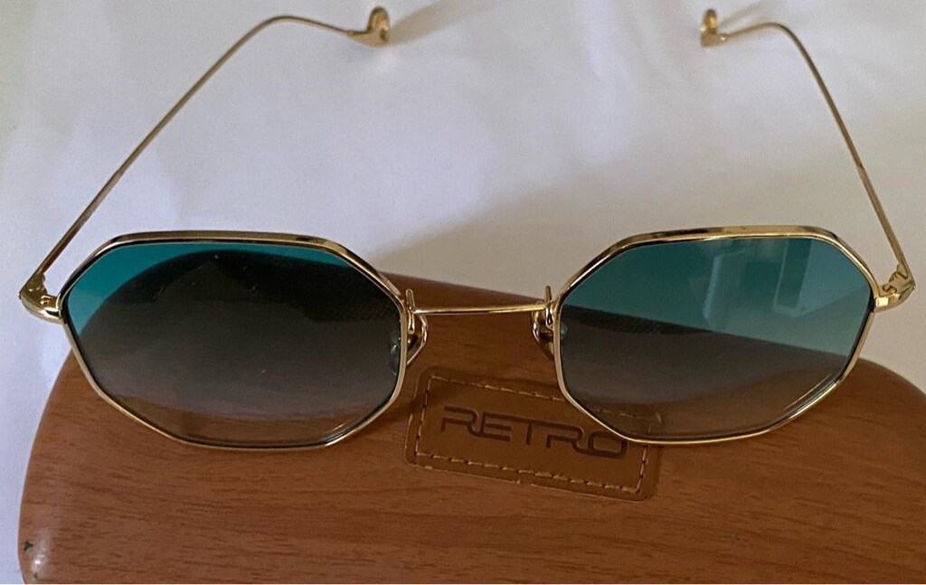 Retro Orijinal Unisex Geometrik Metal Güneş Gözlüğü - Kusursuz