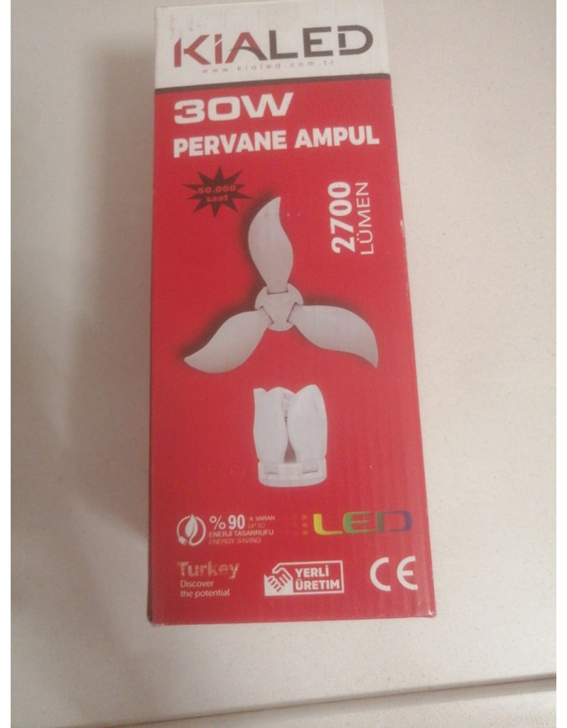 3 ADET KİALED 30W MANGO PERVANE LED AMPUL BEYAZ IŞIK 2700 LÜMEN - 5