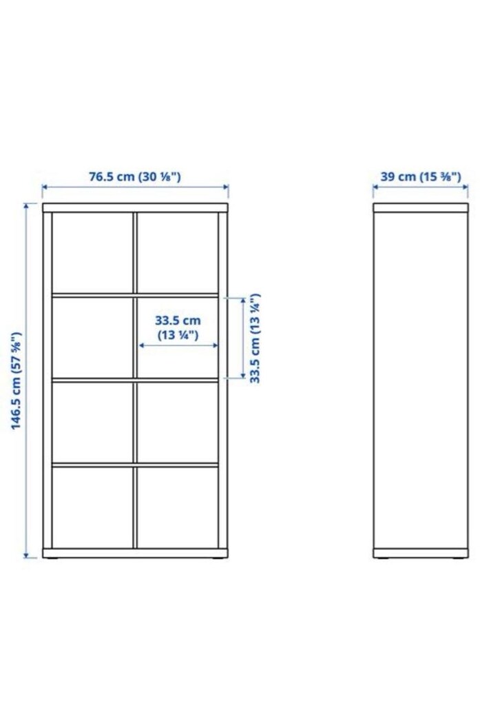 ikea kallax kitaplık gri-ahşap görünümlü - 4