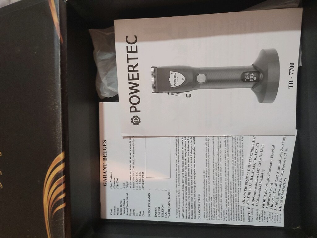POWERTEC 7700 TRAŞ SAKAL MAKİNESİ KIRMIZI PROFESYONEL - 6